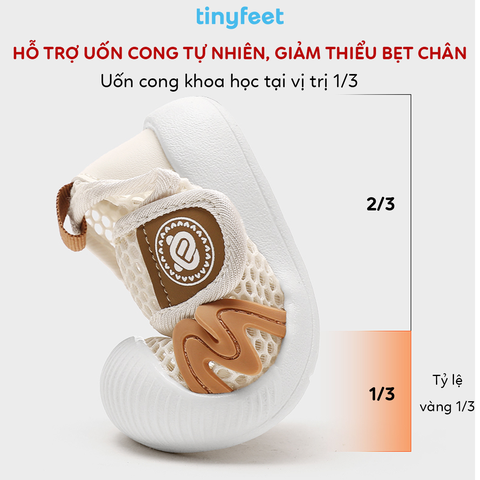 Giày tập đi cho bé TINYFEET WJ20 vải lưới thoáng khí, chống bẹt chân
