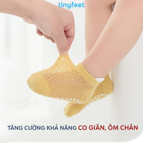 Tất Vớ chống trượt thoáng khí TINYFEET KS04 mềm mại cho bé từ 1-3 tuổi