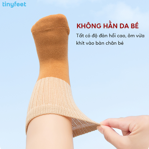 Tất Vớ cho bé 1-3 tuổi TINYFEET KS07 cotton dày dặn, không xù lông