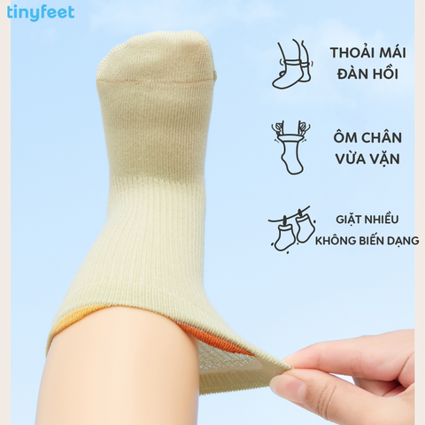 Tất Vớ cho bé 1-3 tuổi TINYFEET KS08 cotton dày dặn, không xù lông