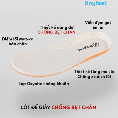 Giày tập đi cho bé TINYFEET TN03 thoáng khí, chống bẹt chân