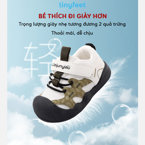 Giày tập đi cho bé TINYFEET WJ30 phối màu Camo cá tính, chống bẹt chân