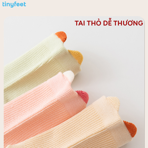 Tất Vớ cho bé 1-3 tuổi TINYFEET KS08 cotton dày dặn, không xù lông