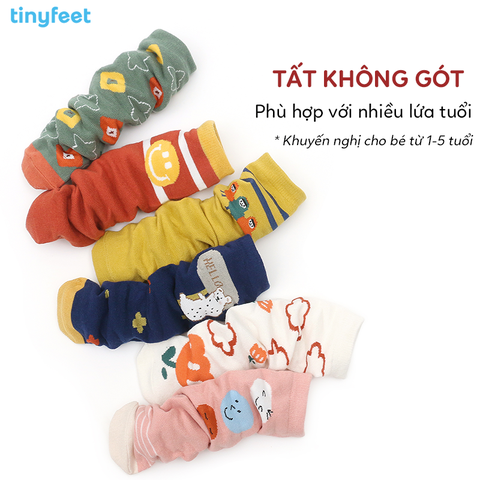 Tất Vớ cao cổ TINYFEET KS05 họa tiết Retro Hàn Quốc xinh xắn