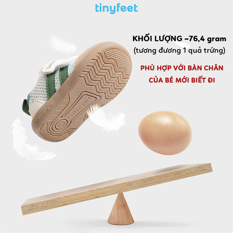 Giày tập đi cho bé TINYFEET WJ31 phong cách Samba, vải lưới thoáng khí