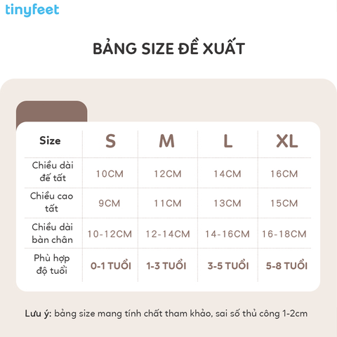 Tất Vớ cho bé 1-3 tuổi TINYFEET KS07 cotton dày dặn, không xù lông