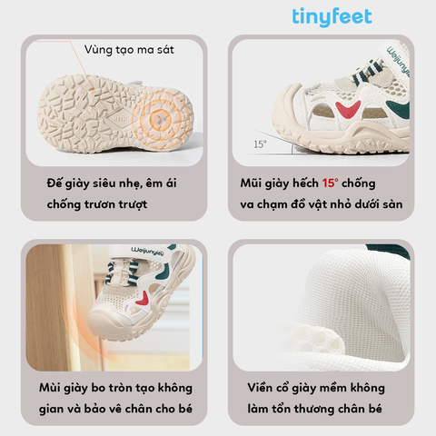 Giày cho bé TINYFEET WJ33 thể thao, năng động, thoáng khí