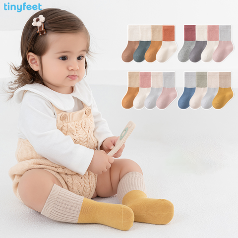 Tất Vớ cho bé 1-3 tuổi TINYFEET KS07 cotton dày dặn, không xù lông