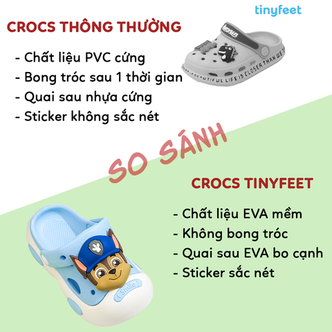 Dép Cross cho bé TINYFEET CR01 chất Liệu EVA nhẹ, mềm, chống nước