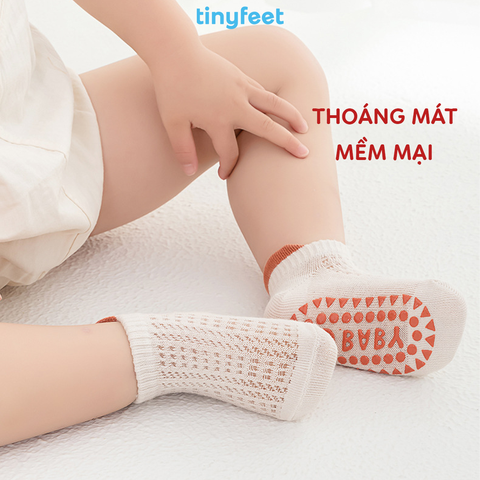 Tất Vớ chống trượt thoáng khí TINYFEET KS04 mềm mại cho bé từ 1-3 tuổi