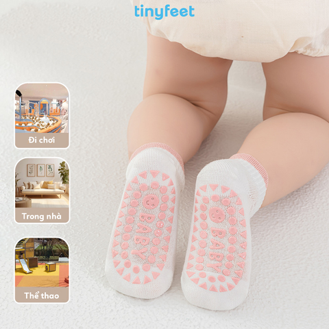 Tất Vớ chống trượt thoáng khí TINYFEET KS04 mềm mại cho bé từ 1-3 tuổi