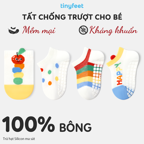Tất Vớ chống trượt cho bé TINYFEET KS10 mềm mại, kháng khuẩn