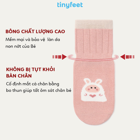 Tất Vớ chống trượt TINYFEET KS02 mềm mại cho bé từ 1-3 tuổi