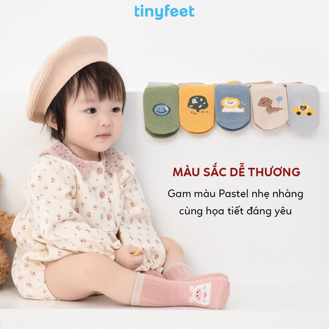 Tất Vớ chống trượt TINYFEET KS02 mềm mại cho bé từ 1-3 tuổi