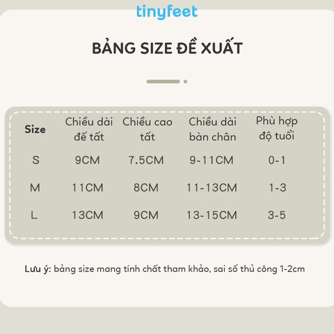 Tất Vớ chống trượt TINYFEET KS02 mềm mại cho bé từ 1-3 tuổi
