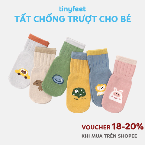 Tất Vớ chống trượt TINYFEET KS02 mềm mại cho bé từ 1-3 tuổi