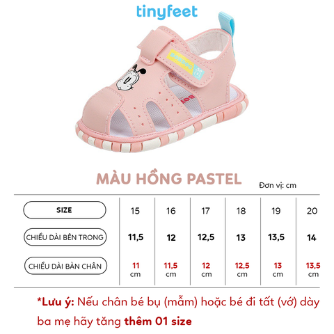 Sandal tập đi cho bé TINYFEET SD06 có tiếng kêu bíp bíp