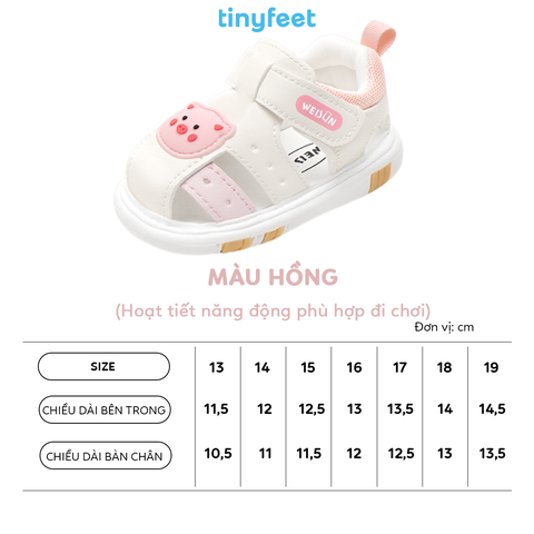 Sandal tập đi cho bé TINYFEET WJ18 có tiếng kêu bíp bíp