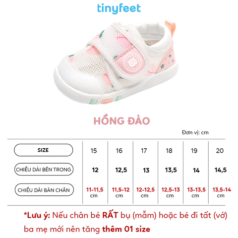 Giày tập đi cho bé TINYFEET WJ15 nhẹ êm, chống bẹt chân