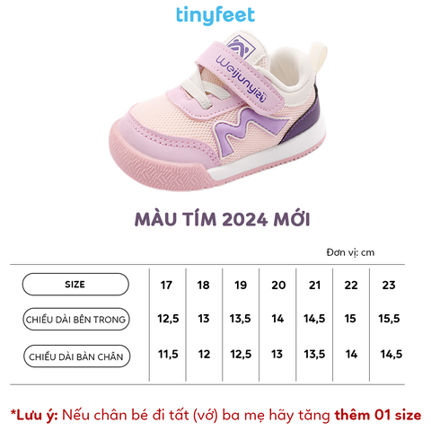 Giày tập đi cho bé TINYFEET WJ23 mùa đông, dáng thể thao