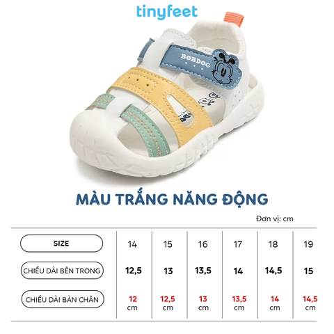 Sandal tập đi cho bé TINYFEET SD03 nhẹ, mềm, chống trơn trượt