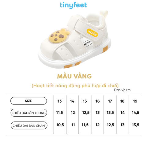 Sandal tập đi cho bé TINYFEET WJ18 có tiếng kêu bíp bíp