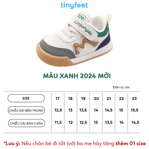 Giày tập đi cho bé TINYFEET WJ23 mùa đông, dáng thể thao