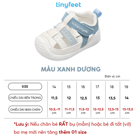 Giày tập đi cho bé TINYFEET WJ09 thiết kế thể thao, năng động