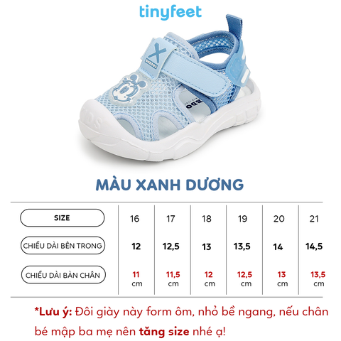 Sandal tập đi cho bé TINYFEET SD04 siêu nhẹ, vải lưới thoáng khí