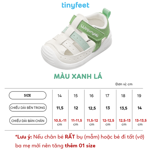 Giày tập đi cho bé TINYFEET WJ09 thiết kế thể thao, năng động