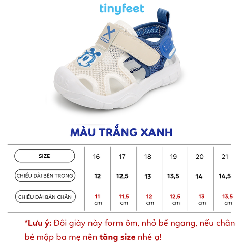Sandal tập đi cho bé TINYFEET SD04 siêu nhẹ, vải lưới thoáng khí