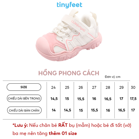 Giày cho bé TINYFEET WJ28 thể thao, phong cách, năng động