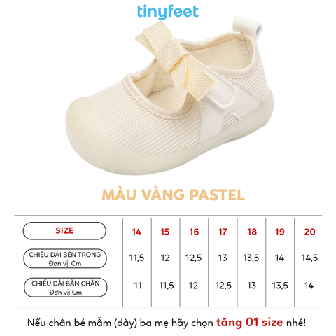 Giày tập đi cho bé TINYFEET WJ08 cho bé gái nhẹ nhàng, dễ thương