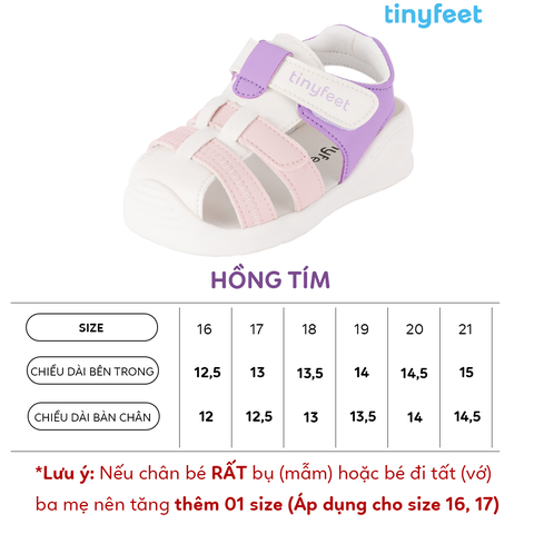 Sandal tập đi cho bé TINYFEET TN04 thoáng khí, chống trơn trượt