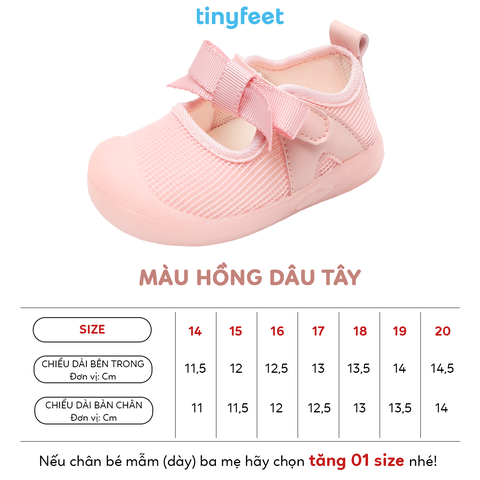 Giày tập đi cho bé TINYFEET WJ08 cho bé gái nhẹ nhàng, dễ thương