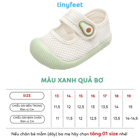 Giày tập đi cho bé TINYFEET WJ07 dễ thương, thoáng khí, mềm mại