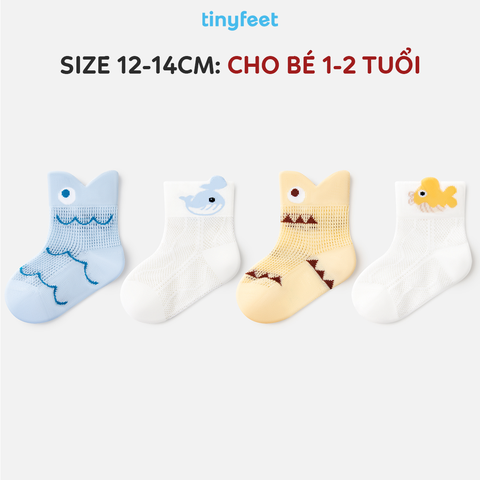 Tất Vớ cotton cho bé 1-3 tuổi TINYFEET KS11 mềm mại, kháng khuẩn