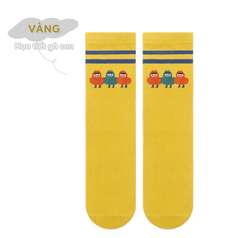Tất Vớ cao cổ TINYFEET KS05 họa tiết Retro Hàn Quốc xinh xắn