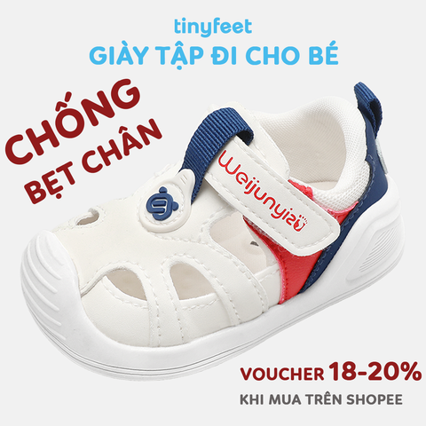 Giày tập đi cho bé TINYFEET WJ13 dáng thể thao, chống bẹt chân