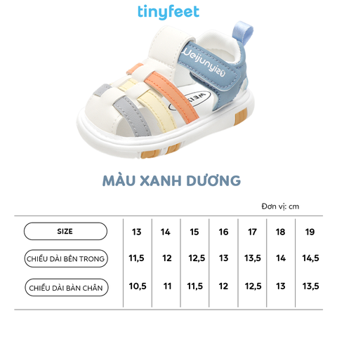 Sandal tập đi cho bé TINYFEET WJ16 có tiếng kêu bíp bíp