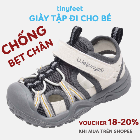 Giày cho bé TINYFEET WJ34 thể thao, thoáng khí, chống bẹt chân