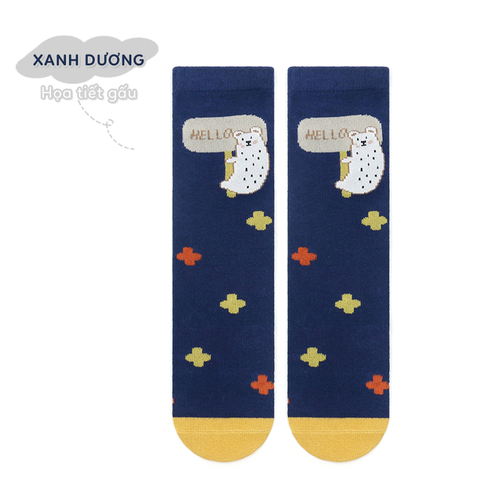 Tất Vớ cao cổ TINYFEET KS05 họa tiết Retro Hàn Quốc xinh xắn