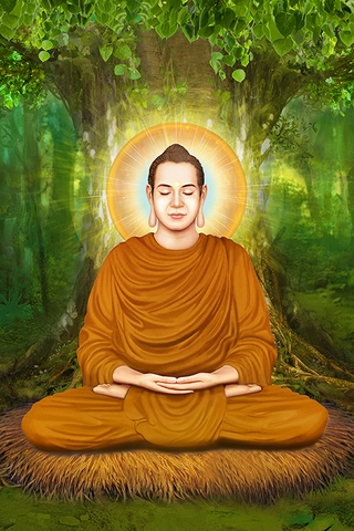 Tranh Đức Phật Thích Ca Mâu Ni tọa thiền