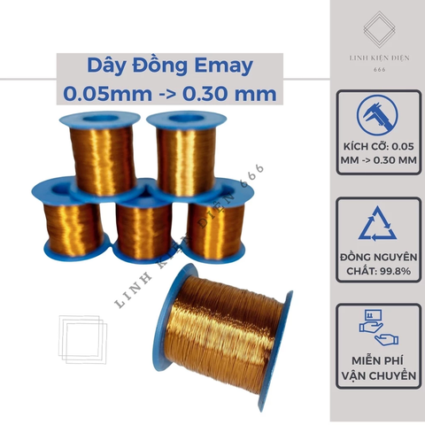 Dây đồng tráng men cỡ 0.20mm quấn biến áp động cơ