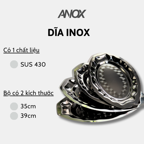 Dĩa Inox ANOX 430 Cạn | Hàng Việt Nam