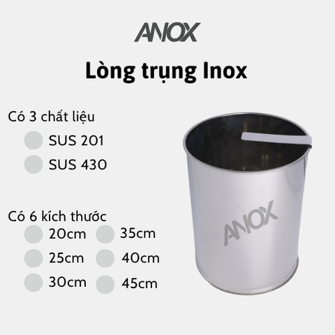 Lòng Trụng Inox 430 Cho Nồi Hủ Tiếu | 20 25 30 cm | Trụng Phở, Bún Chống Rỉ |Hàng Việt Nam - Thương hiệu ANOX