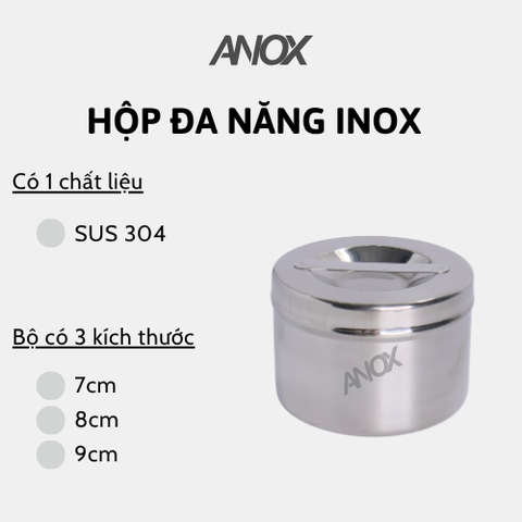 Hộp đa năng Inox ANOX có nắp đậy | Hàng Việt Nam