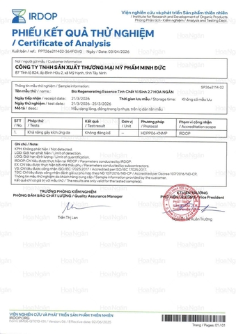Vi sinh 2.7 dành cho da thường| Mỹ phẩm vi sinh Hoa Ngân