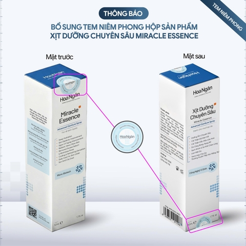 Combo 3 Mua 2 tặng 1 Xịt dưỡng Miracle Essence phục hồi | Mỹ phẩm vi sinh Hoa Ngân