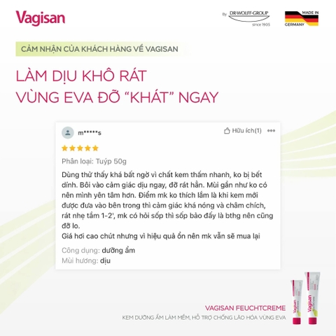 Kem dưỡng ẩm làm mềm và chống lão hoá vùng kín Vagisan FeuchtCreme 50g